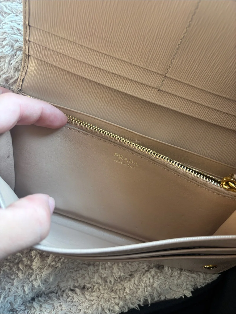 Prada Powder Pink Continental Leather Wallet